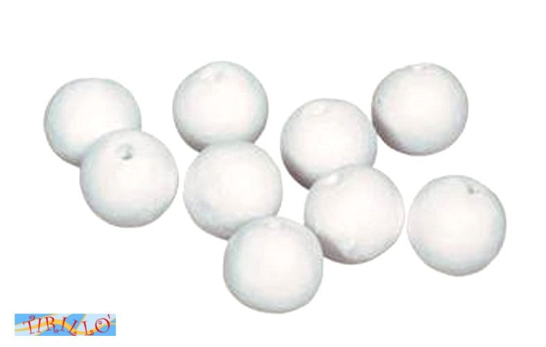 CUCITO DECORAZIONE - 70 palline di ovatta forate bianche - 20 mm