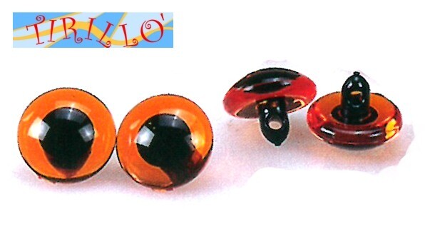 PUPAZZI - 2 occhi in plastica per pupazzi marrone rossiccio - 18 mm