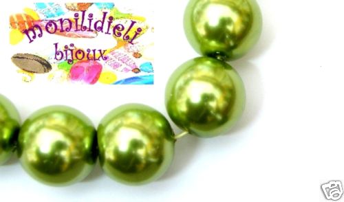 BIGIOTTERIA PERLINE - 60 perle di vetro 8mm -verde ch