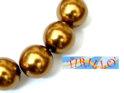 BIGIOTTERIA PERLINE- 50 perle di vetro 10mm - bronzo