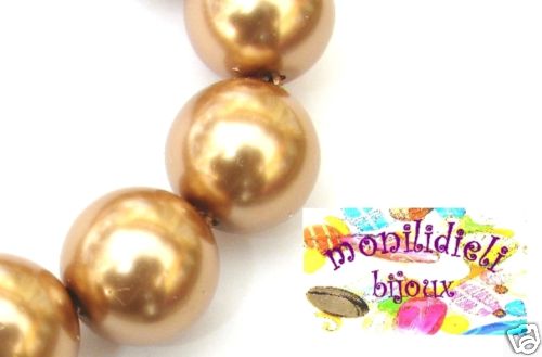 BIGIOTTERIA PERLINE- 40 perle di vetro 12 mm - cipria