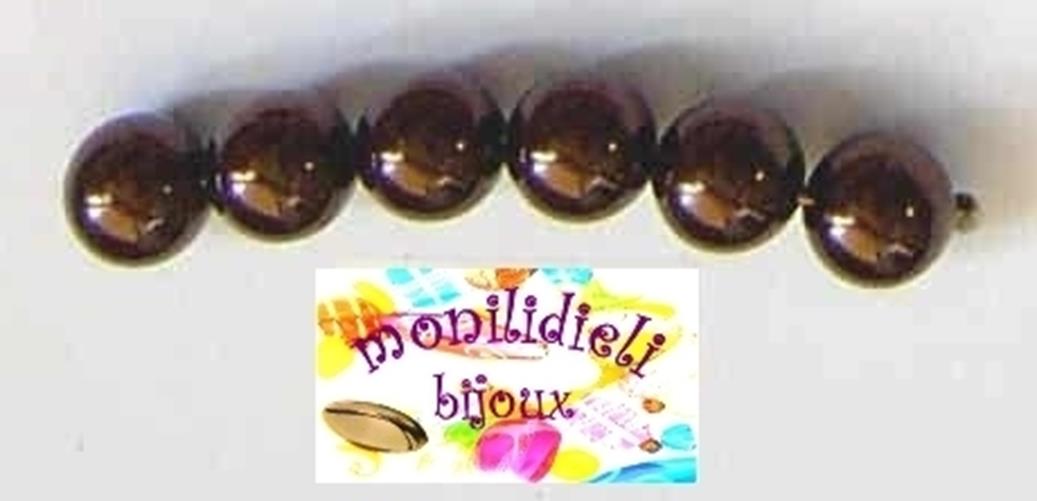 BIGIOTTERIA PERLINE- 40 perle di vetro 12 mm -marrone
