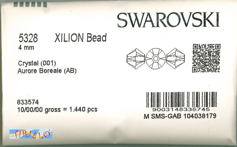 Swarovski bicono 5301 4mm Factory Pack 1440 Crystal AB
