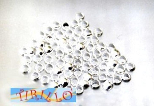 BIGIOTTERIA - 300 schiaccini a pallina argento acciaio