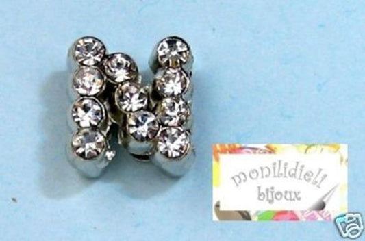 BIGIOTTERIA PERLINE - iniziale - lettera N con strass - 4 pz