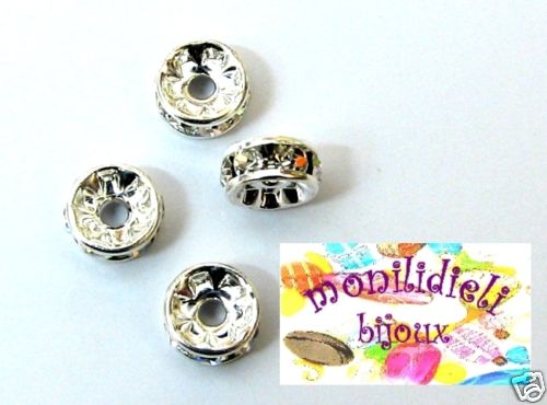 BIGIOTTERIA PERLINE - 4 rondelle di strass 5mm