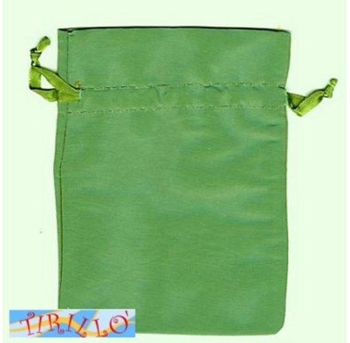BIGIOTTERIA BOMBONIERE - 10 sacchettini in satin verde cm12x17