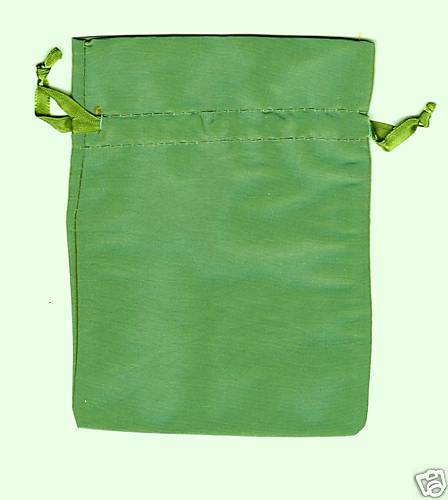BIGIOTTERIA BOMBONIERE - 6 sacchettini satin verde - cm15X24