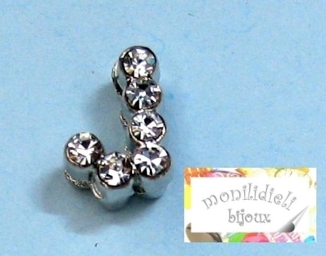 BIGIOTTERIA PERLINE - iniziale - lettera J con strass - 4 pz