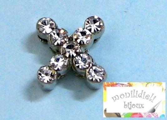 BIGIOTTERIA PERLINE - iniziale - lettera X con strass - 4 pz
