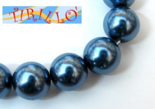 BIGIOTTERIA PERLINE - 150 perle di vetro 6mm- petrolio