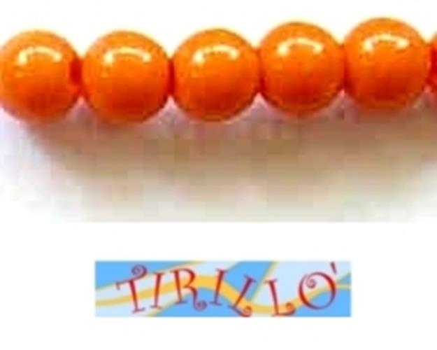 BIGIOTTERIA PERLINE-50 palline di plastica 6mm- Arancio