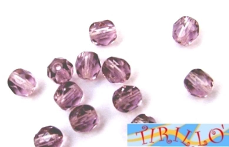 BIGIOTTERIA PERLINE- 10 mezzi cristalli 8mm - Ametista chiaro
