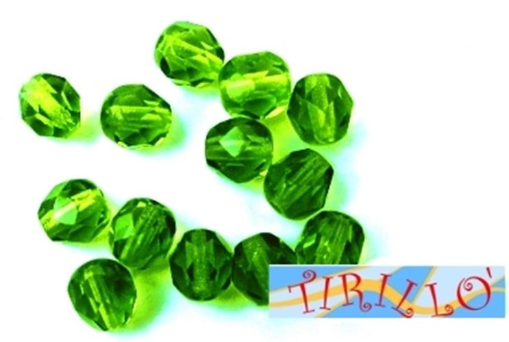 BIGIOTTERIA PERLINE -10 mezzi cristalli 8 mm Verde peridot
