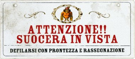 GADGETS - Targa decorativa in alluminio - Attenzione!