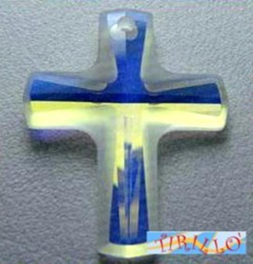 SWAROVSKI ® -2 pendenti Swarovski Croci 12x10 mm - Cross Pendant/6860 Crystal AB