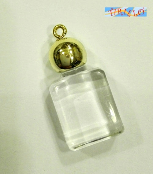BIGIOTTERIA -1 pendente charm bottiglietta plexiglass trasparente - 1,5x3,5 cm