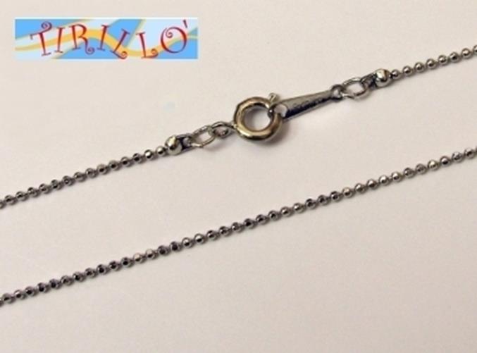 BIGIOTTERIA - Catenina a pallini con chiusura - 40 cm - lotto 5 pezzi