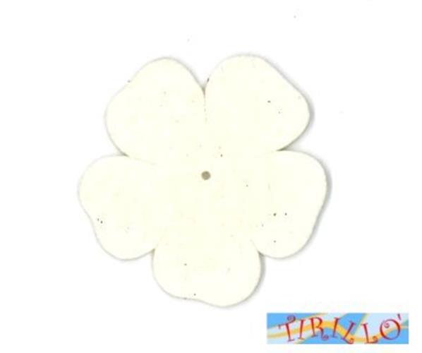 CUCITO CREATIVO - 2 fiori di feltro "classic" 5 cm - Bianco