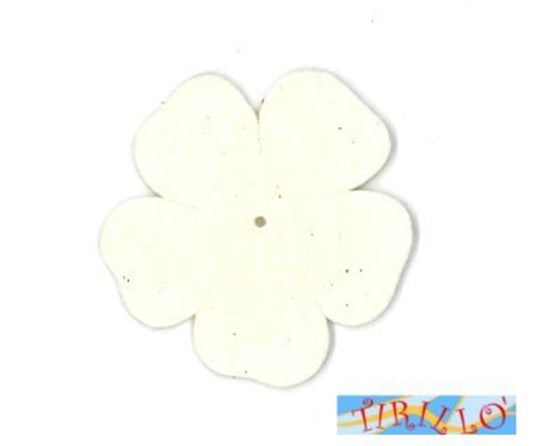 CUCITO CREATIVO - 2 fiori di feltro "classic" 5 cm - Bianco