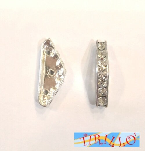 BIGIOTTERIA PERLINE - 7 elementi separatore di strass a ponte - 23 mm