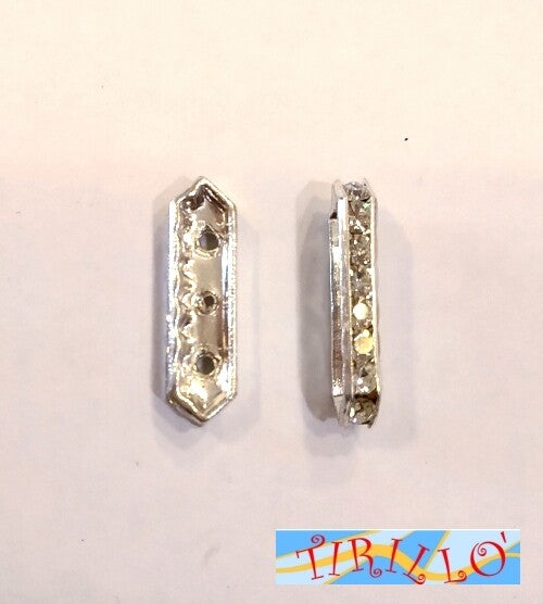 BIGIOTTERIA PERLINE - 5 elementi separatore di strass 18 mm