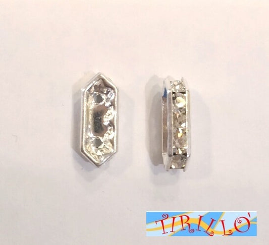 BIGIOTTERIA PERLINE - 5 elementi separatore di strass 15 mm