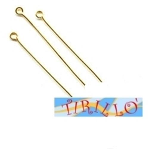 BIGIOTTERIA - 30 chiodi spilli asola mm 35 colore oro