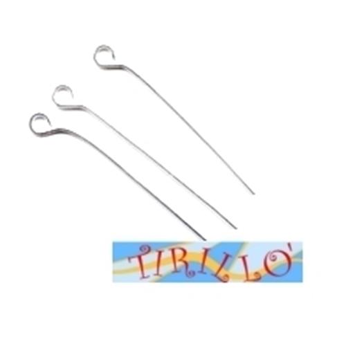 BIGIOTTERIA - 30 chiodi spilli asola mm 35 colore argento chiaro