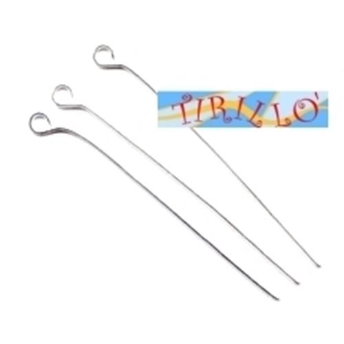 BIGIOTTERIA - 30 chiodi spilli asola mm 50 colore argento chiaro