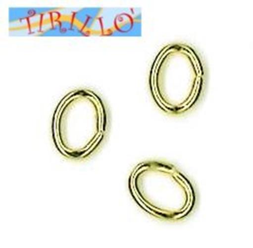 BIGIOTTERIA PERLINE - 50 anellini ovali - col. oro