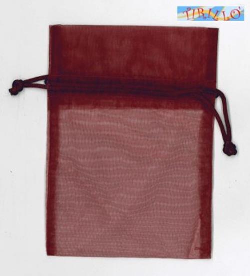 BIGIOTTERIA BOMBONIERE - 10 sacchettini in organza 10x14 cm - Bordeaux