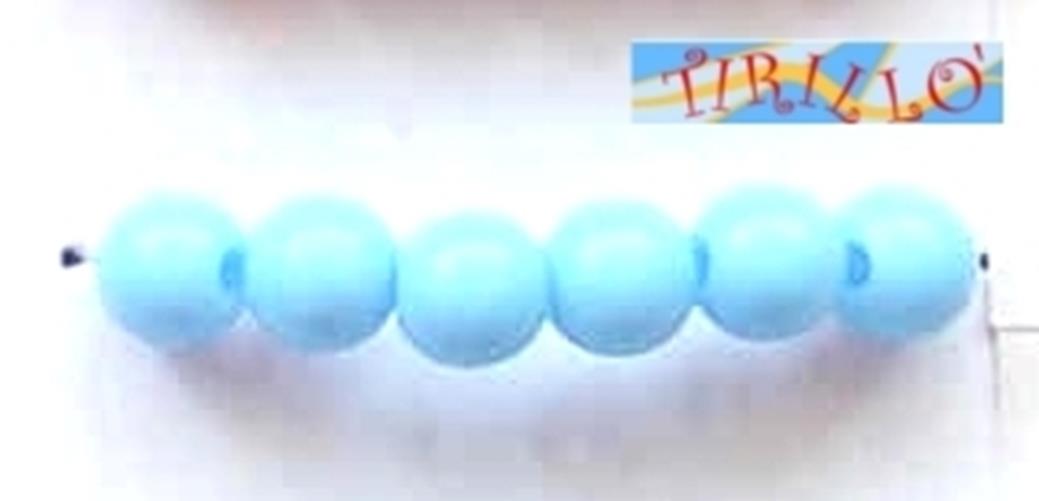 BIGIOTTERIA PERLINE - 40 palline di plastica 8mm- Celeste