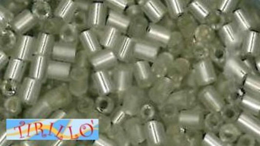 BIGIOTTERIA PERLINE - Perline cannucce di vetro 2 mm 16 g - Argento satinato