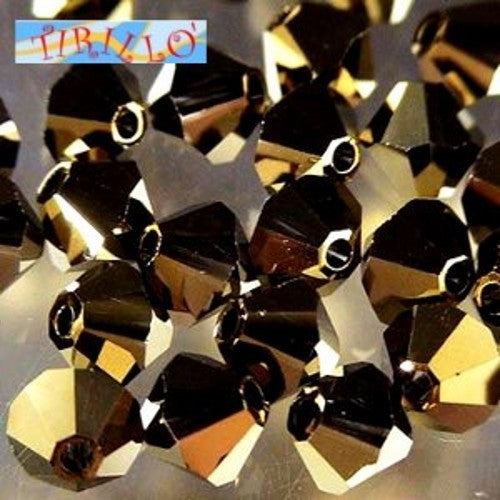 SWAROVSKI ® - 50 bicono 4mm - crystal dorado ab 2 x