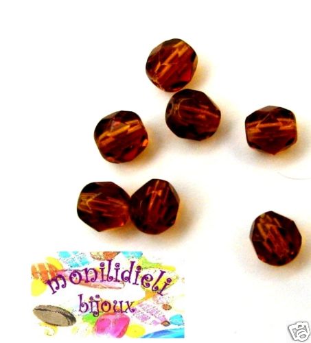 BIGIOTTERIA PERLINE- 20 mezzi cristalli 6mm - ambra