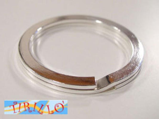 BIGIOTTERIA - 10 anelli portachiavi brisè piatti - 3,2 cm