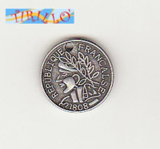BIGIOTTERIA PERLINE - 4 Charm pendenti - Moneta France 18 mm
