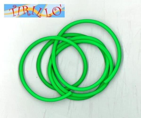 BIGIOTTERIA PERLINE - 2 metri cavetto di caucciù forato 4 mm - Verde