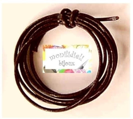 BIGIOTTERIA - cordino di cuoio marrone 1,5 mm - 5 metri