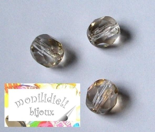 BIGIOTTERIA PERLINE- 20 mezzi cristalli 6mm - fumè