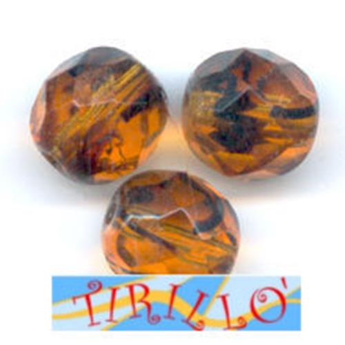 BIGIOTTERIA PERLINE- 20 mezzi cristalli 6mm - tartaruga