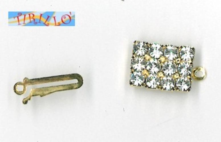 BIGIOTTERIA - 1 chiusura per collane con strass - oro