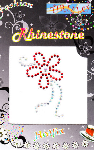 Applicazione in strass Hot Fix 2 pezzi - Fiorellino