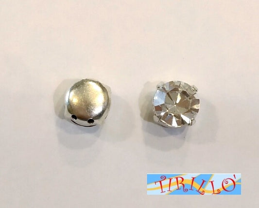 BIGIOTTERIA PERLINE-10 strass Preciosa SS30 incastonati da cucire Crystal - 7 mm