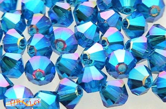 SWAROVSKI ® - 50 bicono 4mm - capri blue ab  (243)