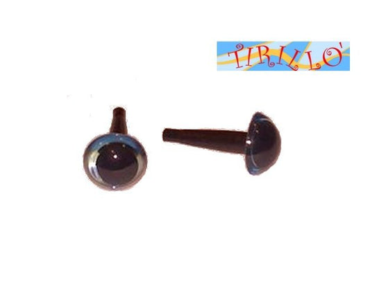 PUPAZZI - 12 occhi in plastica con perno 11 mm - Azzurro