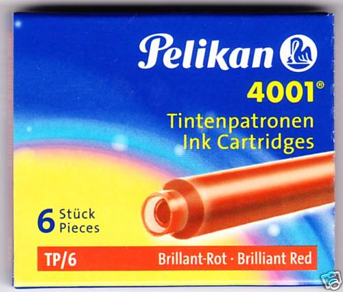 CALLIGRAFIA - 12 cartucce per stilo Pelikan - rosso