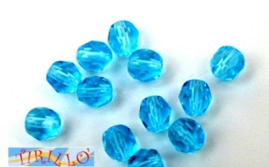 BIGIOTTERIA PERLINE- 20 mezzi cristalli 6mm - turchese