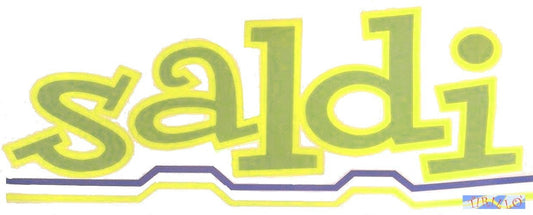 CARTOLERIA - Cartello vetrofania scritta "Saldi" - 35x97 cm